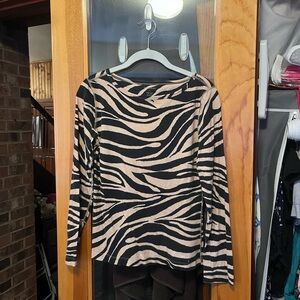 Calvin Klein zebra print long sleeve top size S